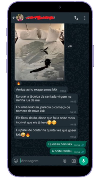 Depoimento de aluna no WhatsApp
